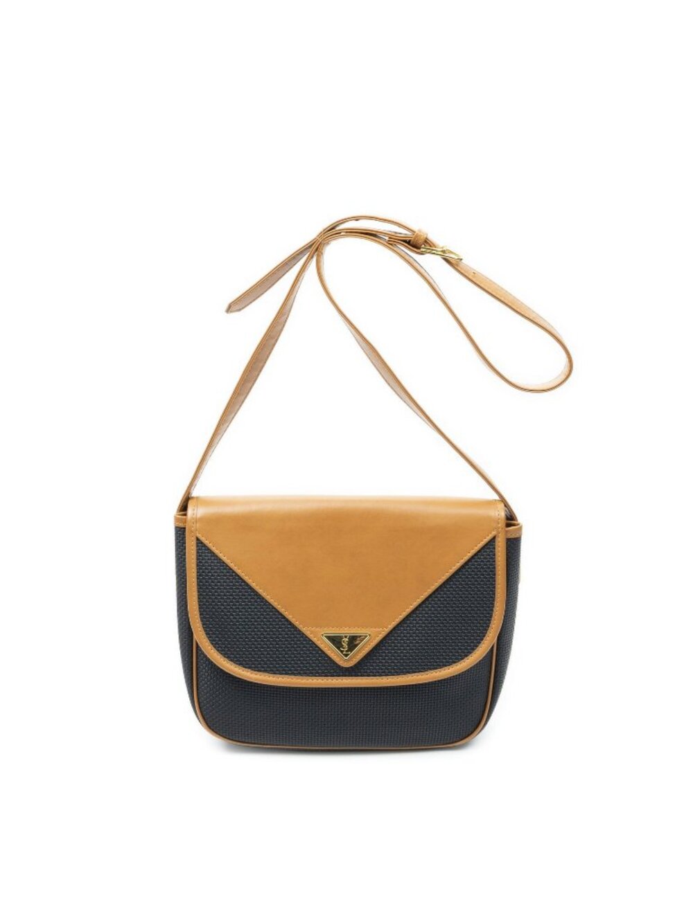 Saint Laurent Vintage Flap Bag Crossbody Black Tang Gogh Canvas